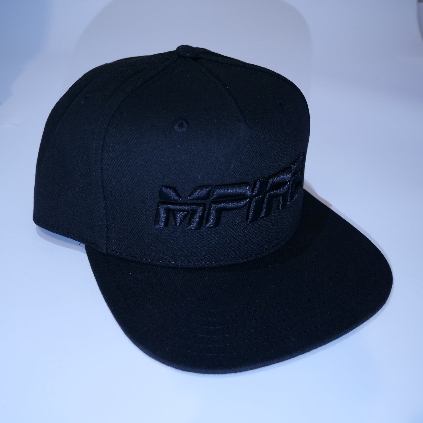 Triple Black Snapback Cap